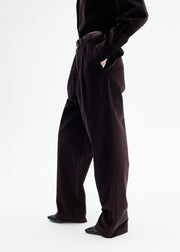 Corduroy Wide Leg Pant - Chocolate - CO Collections